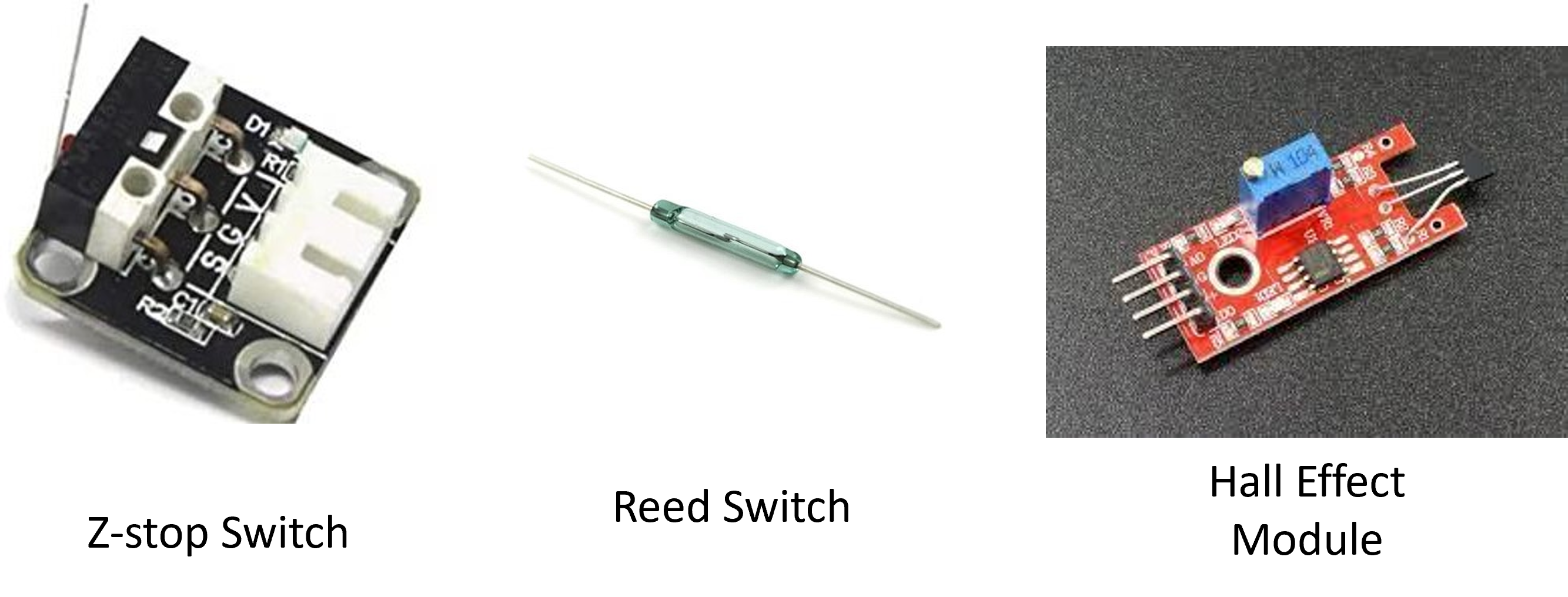 Sensor options evaluated for side stand detection: Z-stop, Reed, and Hall effect